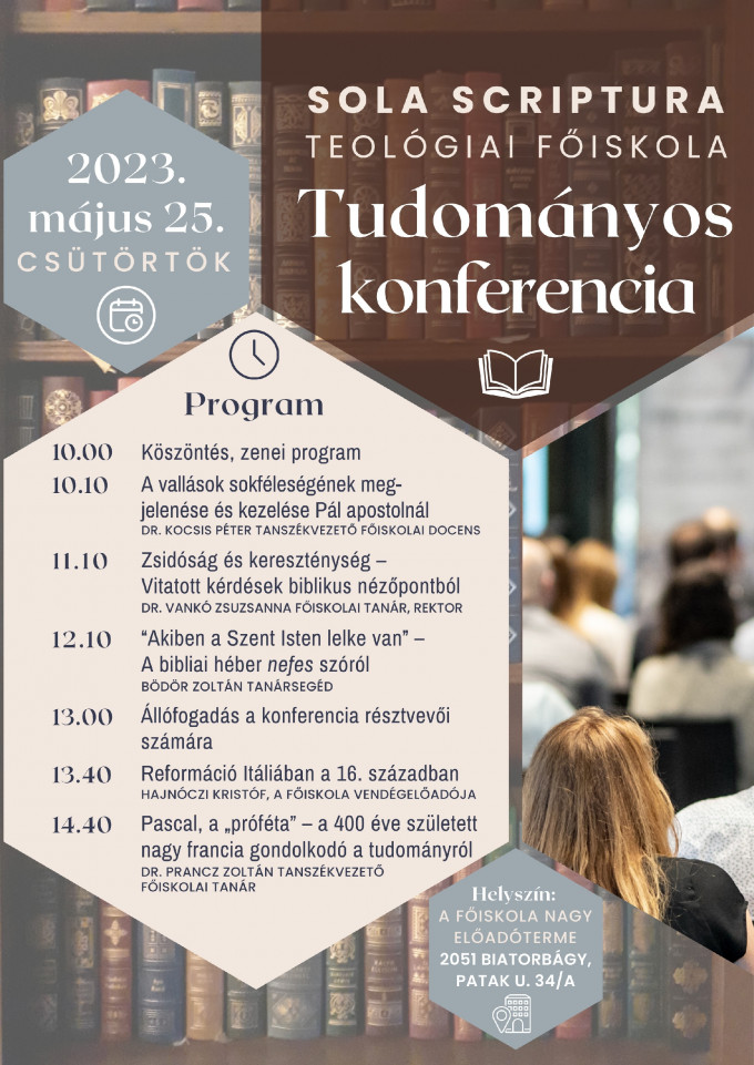 A Sola Scriptura Teológiai Főiskola konferenciája, 2023
