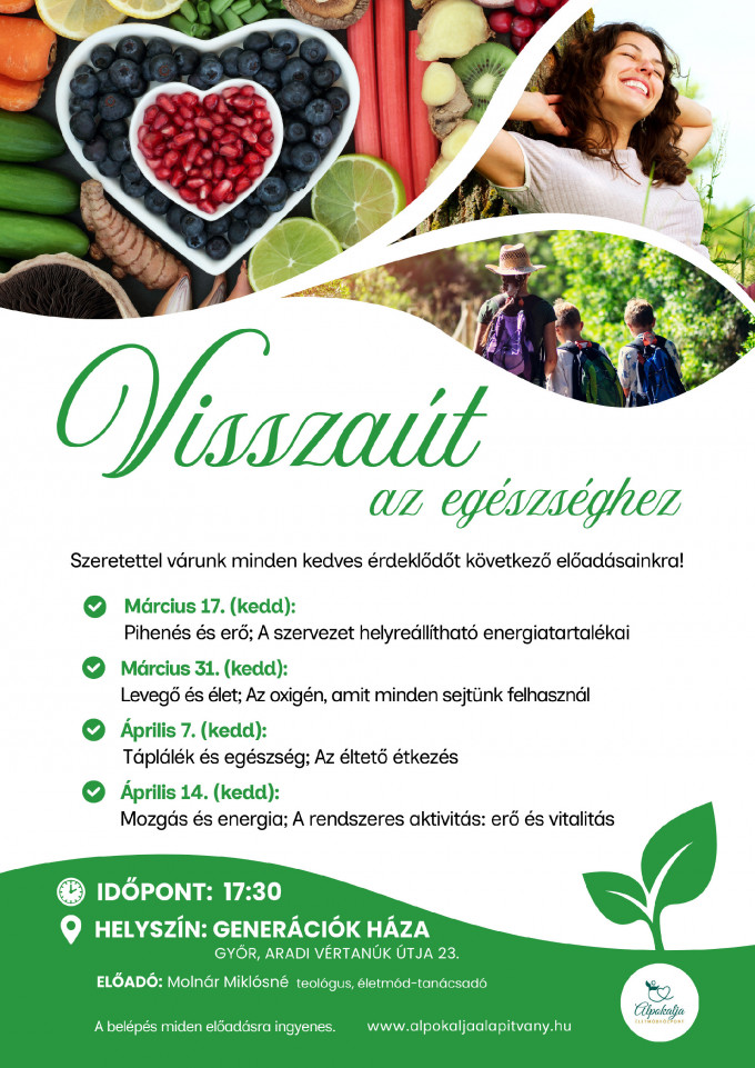 Visszaút az egészséghez - előadás-sorozat Győrben